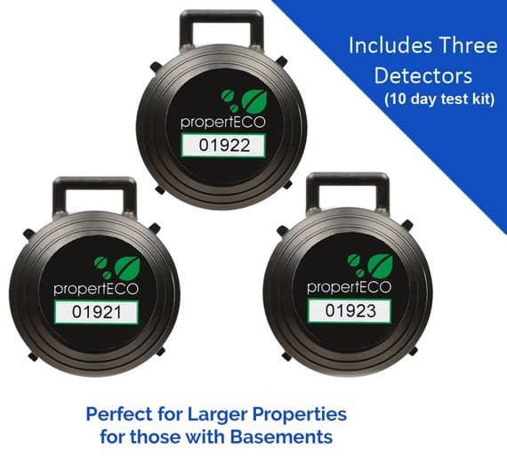 10 Day Radon Screening Test Kit (3 Detectors)