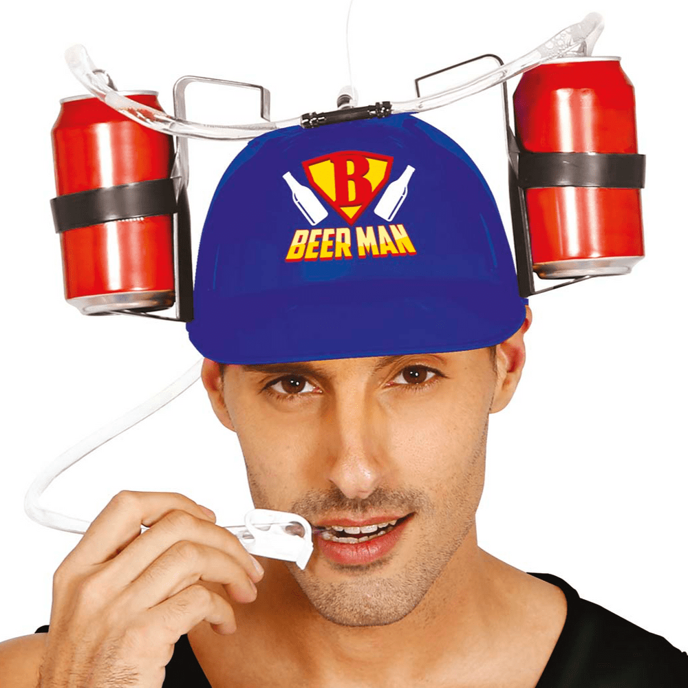 Beer Man Drinks Helmet