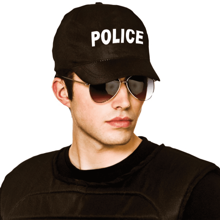 Black Police Cap