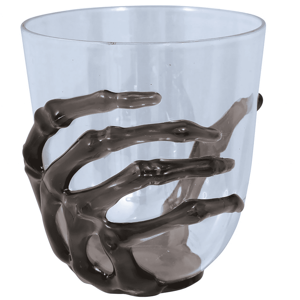 Black Skeleton Hand Glass