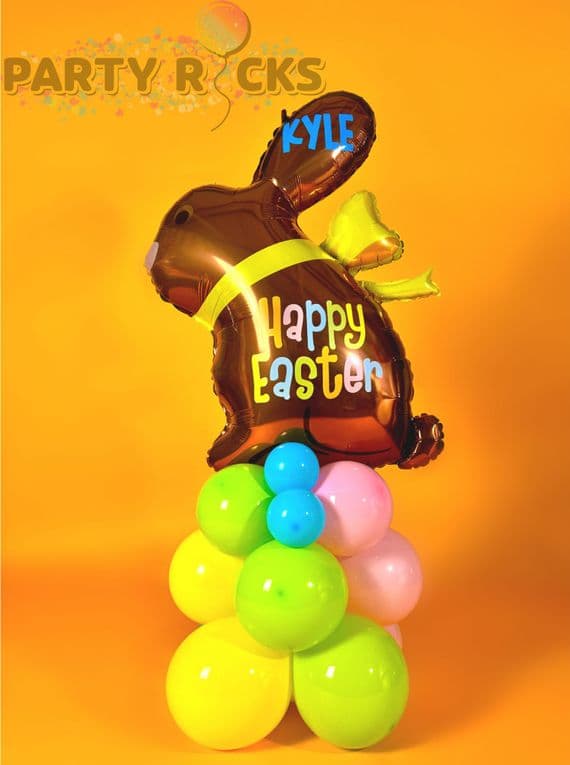 Chocolate Easter Bunny Balloon Stack