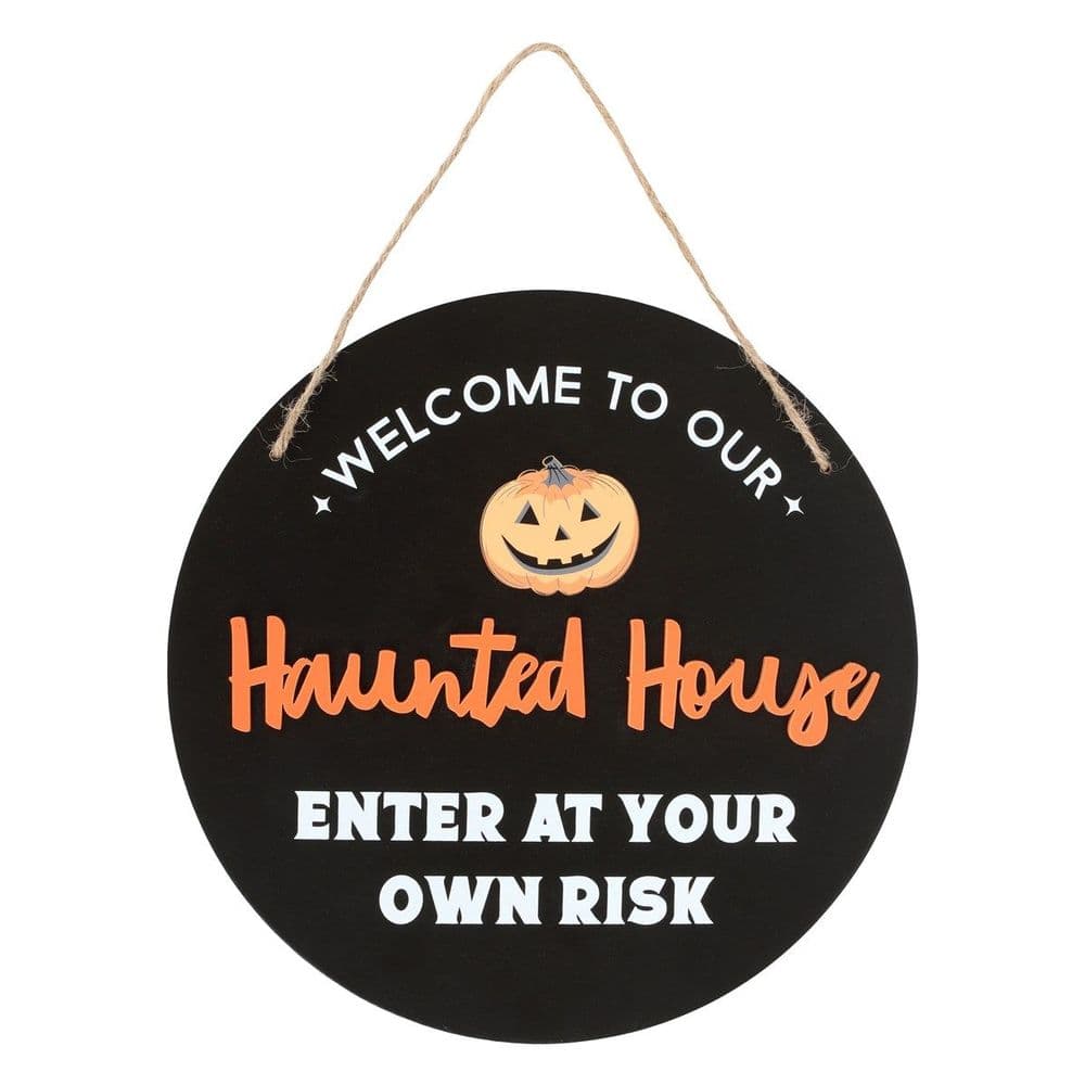 Haunted House Round Hanging Sign