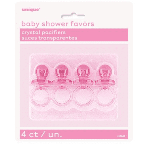 Pink Pacifiers Baby Shower Favours