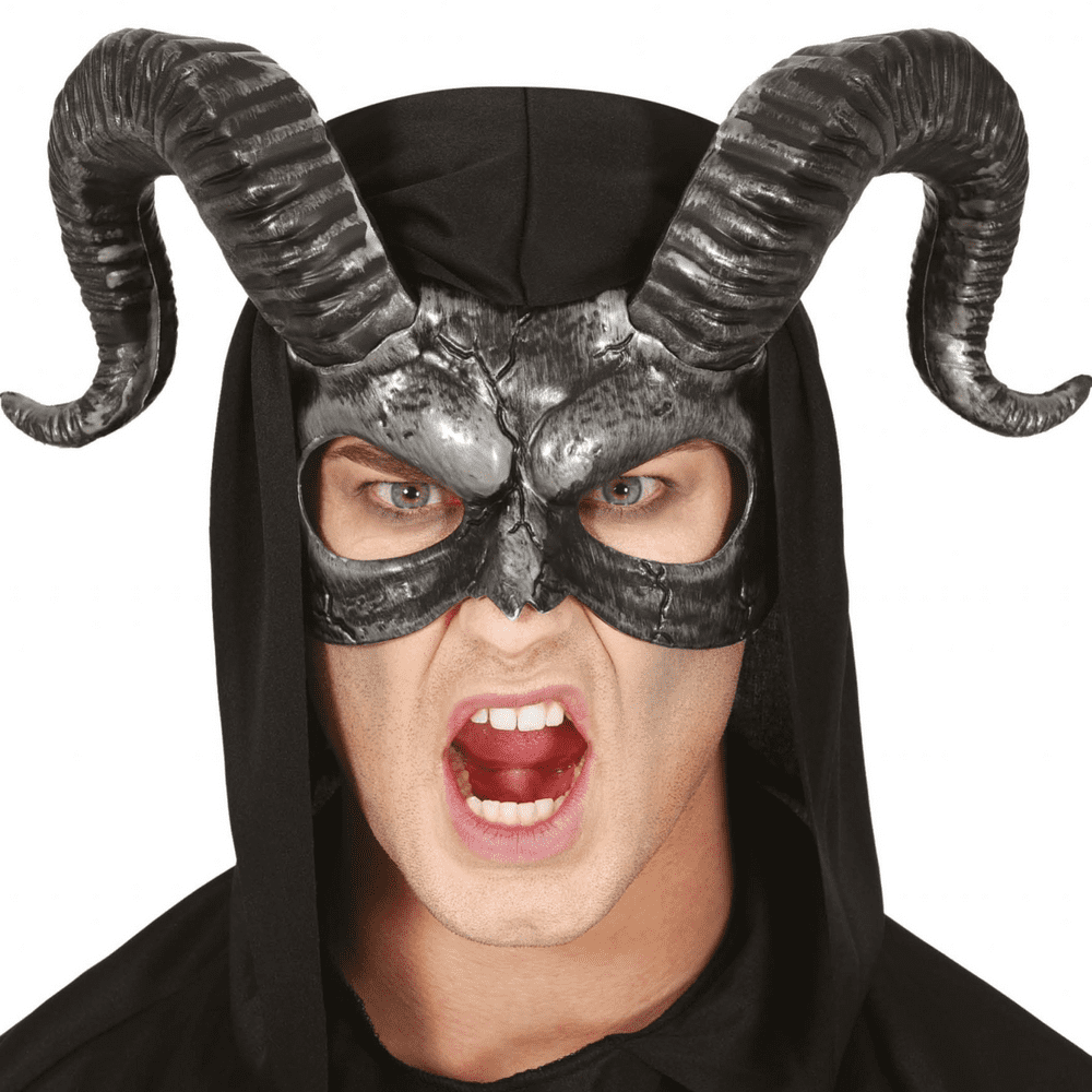 Silver Half-Mask With Horns
