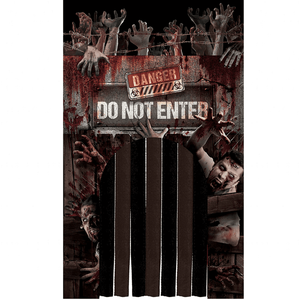 Zombies Door Decoration With Curtain