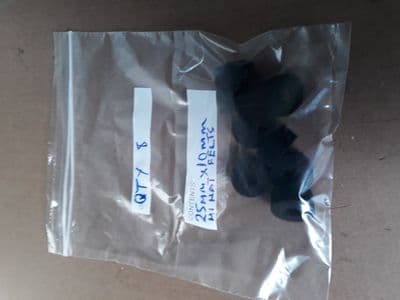 Cymbal felts for Hi Hat Clutches 25mm x 10mm Finish pack of 100 Free postage