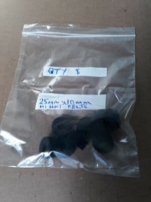 Cymbal Felts for Hi Hat Clutches 25mm x 10mm Qty 8 or 12 Free postage 1st class