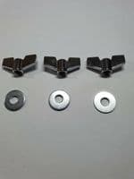 Cymbal Stand 8mm Wing Nuts and washer set Chrome (pack 3) Free 1st class post