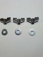 Cymbal Stand 8mm Wing Nuts and washer set Chrome (pack 3) Free 1st class post