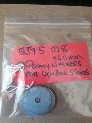 M8 x 40mm Flat washer for cymbal stands pack of 5 FREE POSTING IN THE UK.