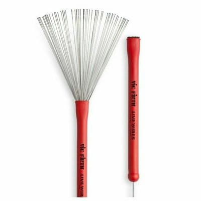 Vic Firth VF-LW Live Wire Drum Stick Brushes Red Shaft - Free 24 hour delivery