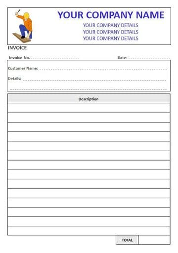 Builders NCR Invoice Pads, 1 Column Lined