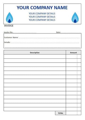 Central Heating Engineers NCR Invoice Pads, 2 Column Lined