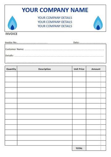 Central Heating Engineers NCR Invoice Pads, 4 Column Lined