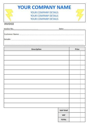 Electricians NCR Invoice Pads, 2 Column Lined + VAT