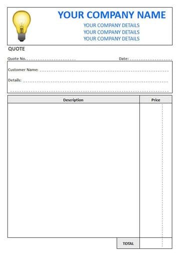 Electricians NCR Quote Pads, 2 Column