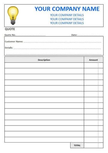 Electricians NCR Quote Pads, 2 Column Lined