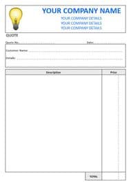 Electricians Quote Pads