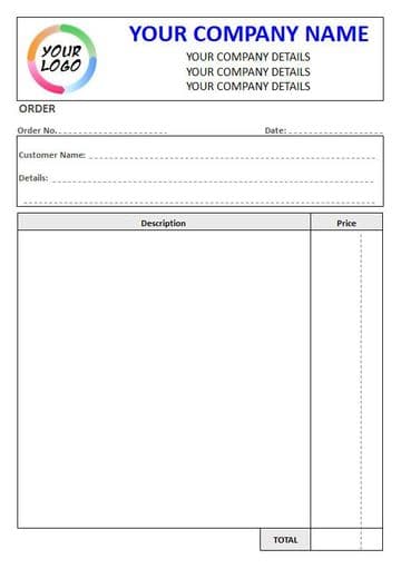 NCR Order Form, 2 Column