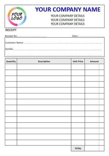 NCR Receipt Pad, 4 Column Lined