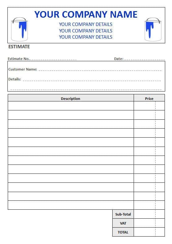 Invoice Backing Sheets Examples Painter & Decorators NCR Invoice Pad, 2 Column Lined + VAT