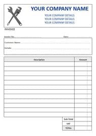 Plumbers Invoice Pads