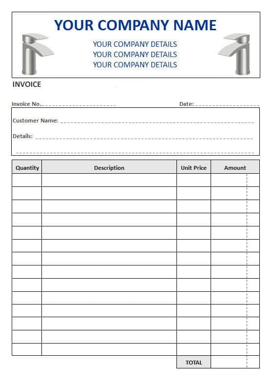 Plumbers NCR Invoice Pads 4 Column Lined