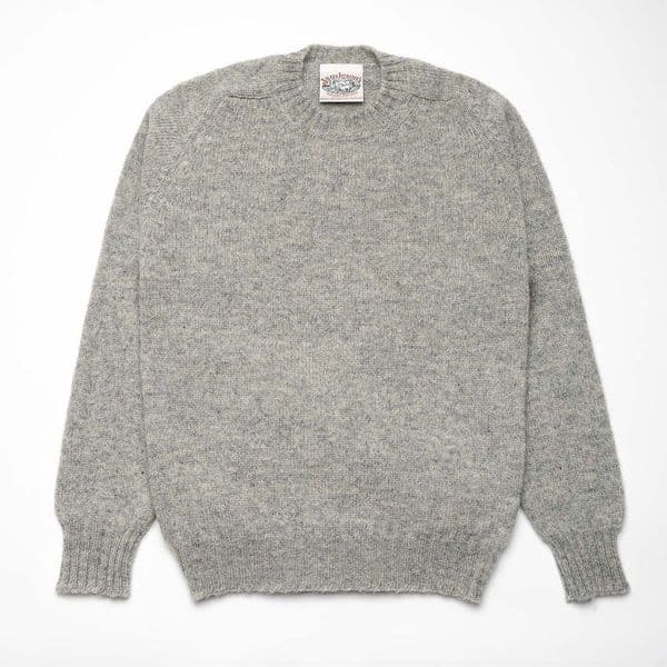Crew Neck Saddle Shoulder Sweater - 122 Granite