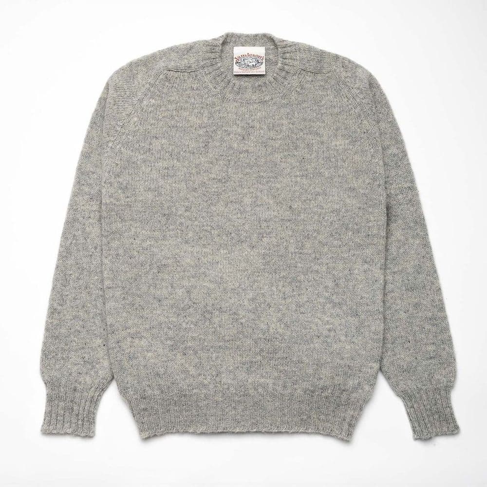 Crew Neck Saddle Shoulder Sweater - 122 Granite