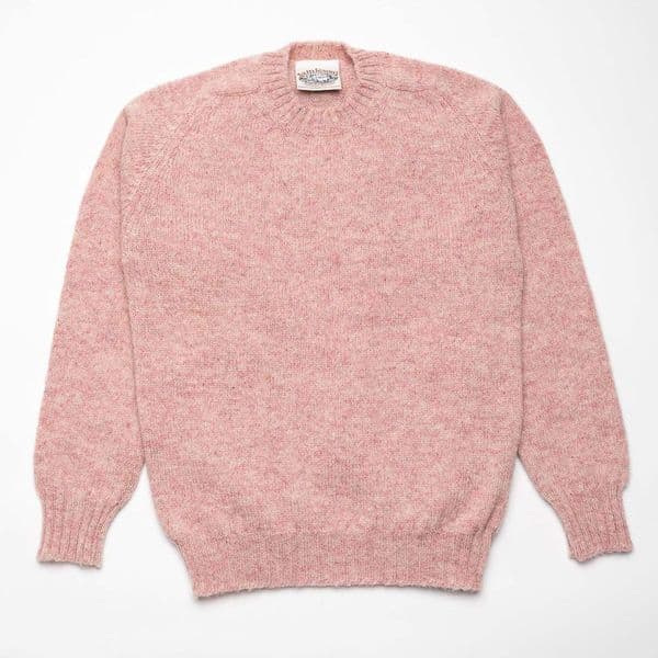 Crew Neck Saddle Shoulder Sweater - 268 Dog Rose