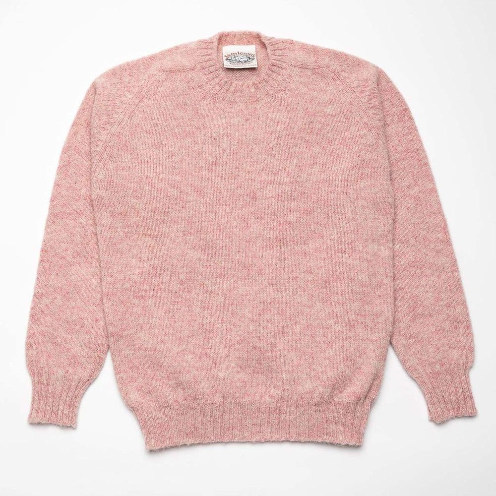Crew Neck Saddle Shoulder Sweater - 268 Dog Rose