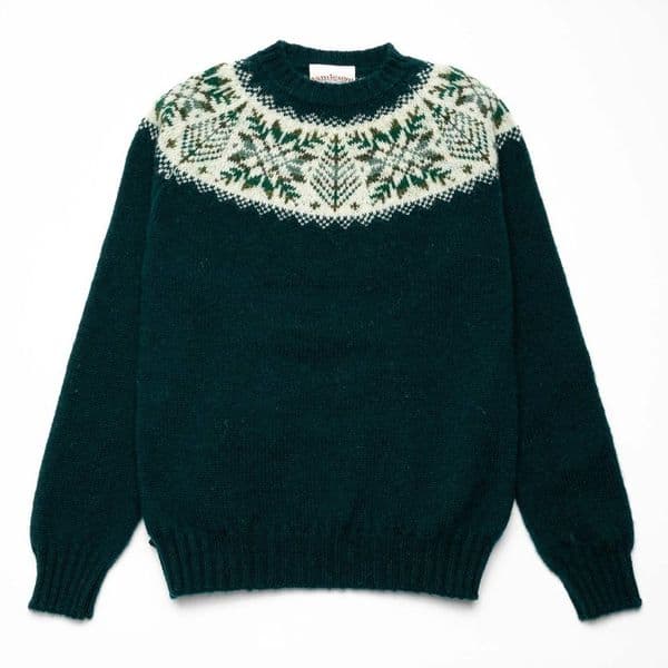 Crew Neck Yoke Sweater - 652/820A Bottle