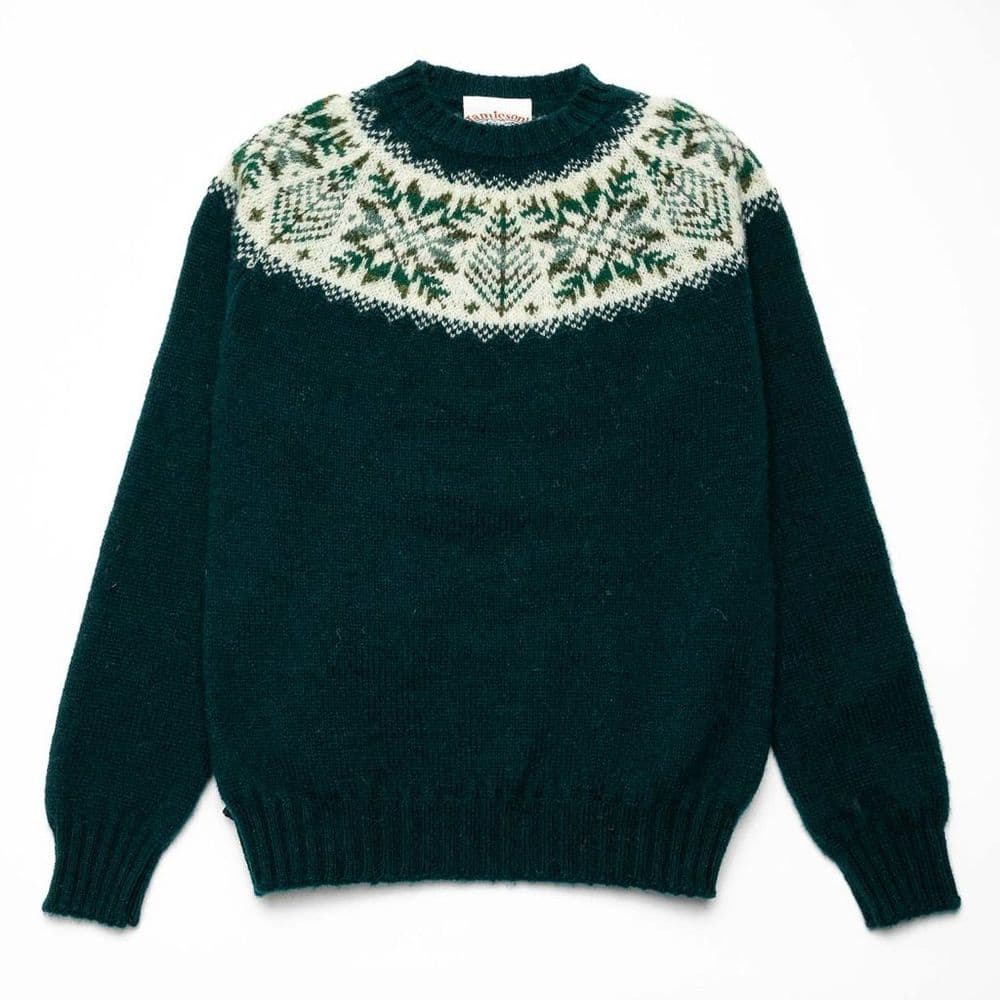 Crew Neck Yoke Sweater - 652/820A Bottle