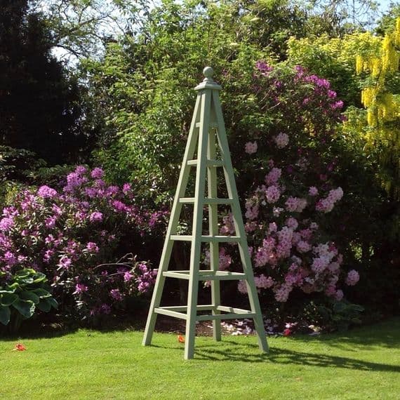 Large Wooden Garden Obelisks, Accoya Painted Any Colour