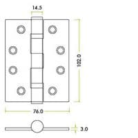 Ball Bearing Hinge 102 x 76