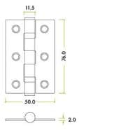 Ball Bearing Hinge 76 x 50