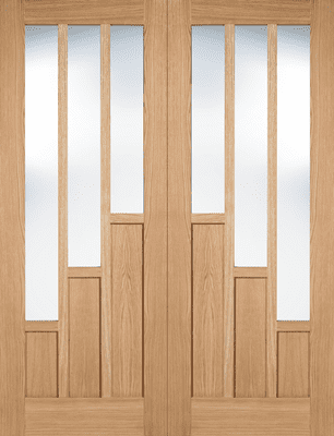 Coventry Oak Glazed French Internal Door Pair