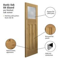 Rustic Oak DX Glazed Internal Door