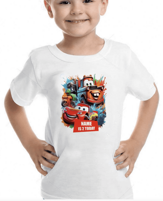 Lightning McQueen Birthday T-Shirt | Kids & Adults Party Tee UK
