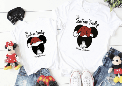 Disney Family Christmas T-Shirts – Personalised Matching Xmas Tops