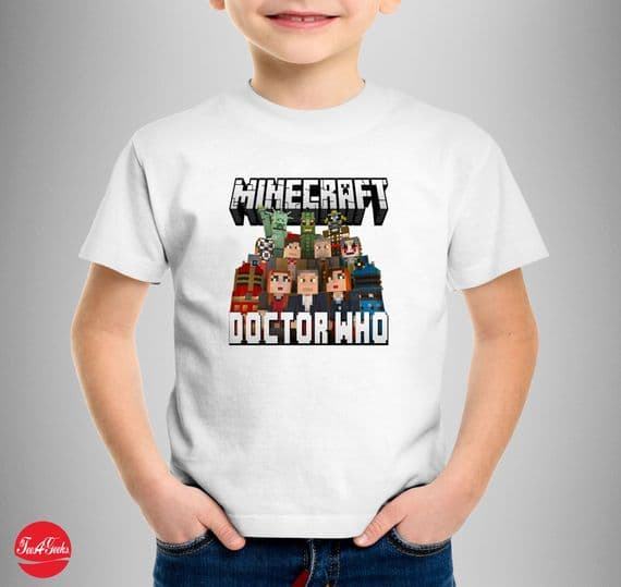Doctor Who Minecraft Themed T-shirt