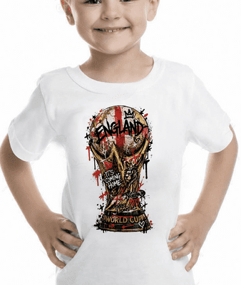 England World Cup Graffiti Cotton Tee St George Cross Football Shirt