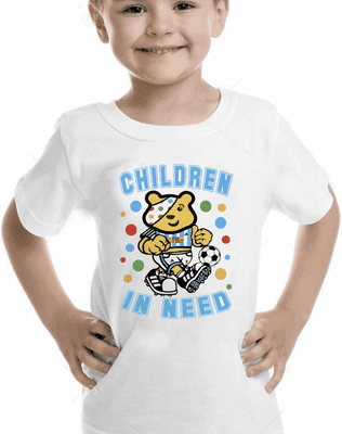 Football Blue Pudsey Children In Need T-shirt