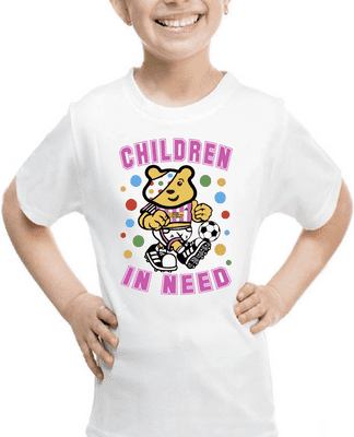 Football Purple Pudsey Children In Need T-shirt