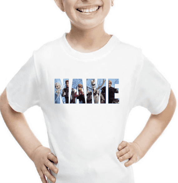 Frozen Personalised Logo T-shirt Birthday Girl T‑Shirt UK | Fun Girls Birthday Tee – Tees4Geeks