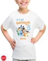 Bluey It's My Birthday Birthday T-Shirt | Kids & Adults Party Tee UK