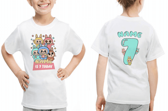 Labubu Birthday Happy Birthday Girl T‑Shirt UK | Fun Girls Birthday Tee – Tees4Geeks