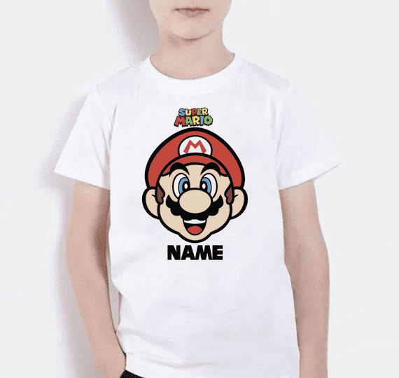 Mario Face T-shirt Birthday Graphic Tee for Gamers | Fun Party Shirt made in UK Tees4geeks