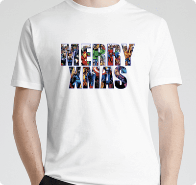 Marvel Merry Christmas T-Shirt – Funny Xmas Top Kids & Adults