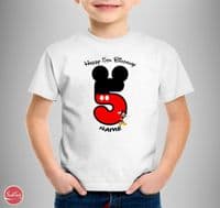 Mickey Mouse Disney Number Birthday T-ShirtBirthday Graphic Tee for Disney lovers| Fun Party Shirt made in UK Tees4geeks